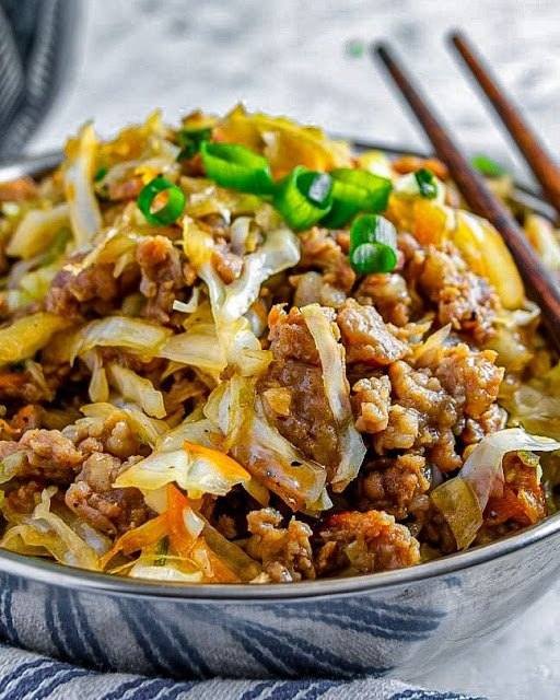 Air Fryer Delight: Savory “Egg Roll in a Bowl” with a Crispy Twist