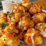 Crispy Air-Fried Cauliflower with Cheese and Garlic