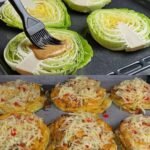 Vegan Baked Cabbage with Cheese and Creamy Sauce