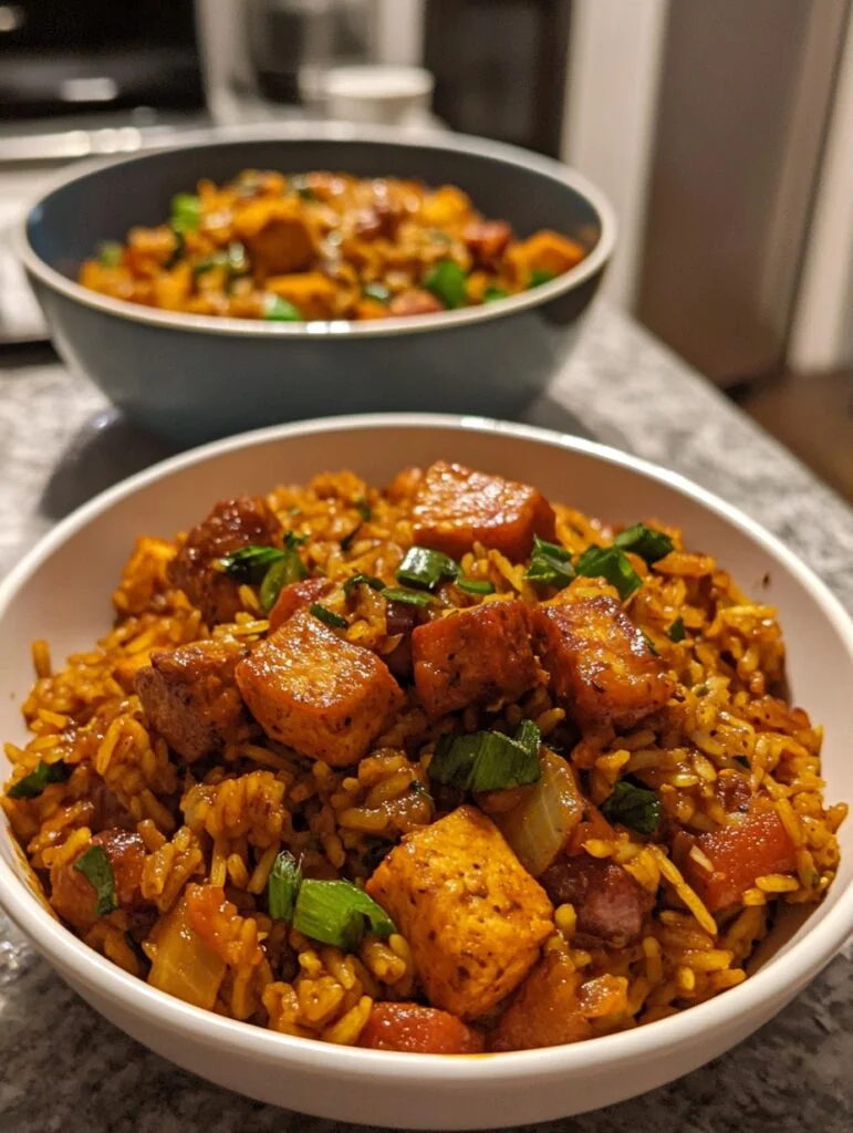 Vegan Cajun Tofu Jambalaya