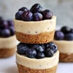 Mini Raw Vegan Lemon and Blueberry Cheesecakes