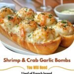 Crabby Shrimp-Stuffed Garlic Bread Bombs (Mediterranean Style)