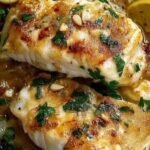 Lemon-Garlic Baked Cod with Pine Nuts and Parsley