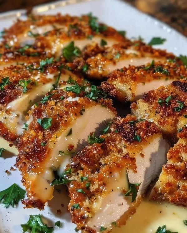 Air Fryer Garlic Parmesan Crusted Chicken