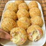 Air Fryer Rice Balls with Cheese and Pepperoni