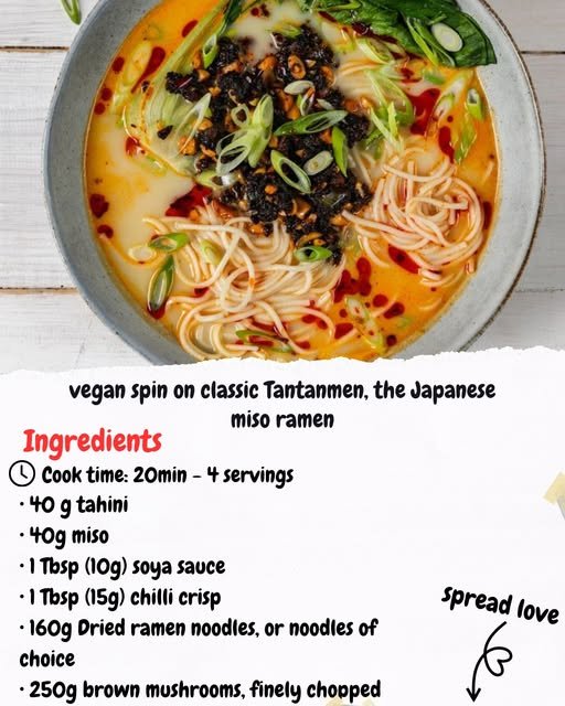 vegan spin on classic Tantanmen