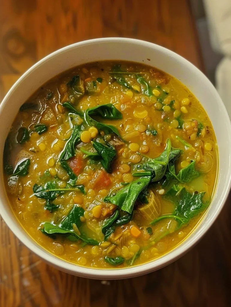 Vegan Spinach and Lentil Soup