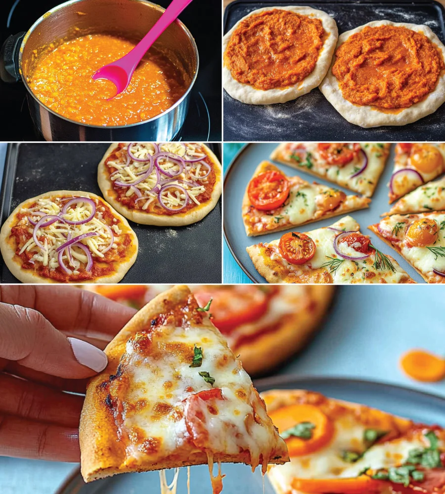 Vegan Red Lentil Pizza — Crispy, Cheesy & Protein-Packed! 😋✨