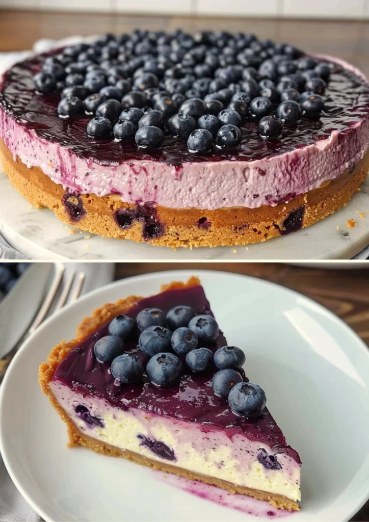 Vegan Blueberry Cheesecake — Creamy, Dreamy & Bursting with Berries! 🍇