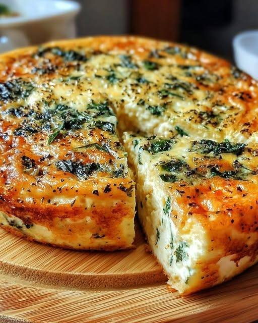 Cottage Cheese & Spinach Crustless Quiche