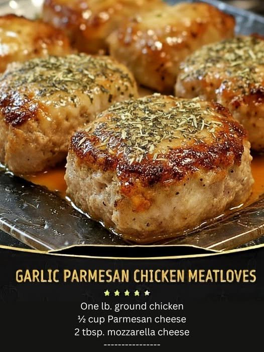 Keto Garlic Parmesan Chicken Meatloaves