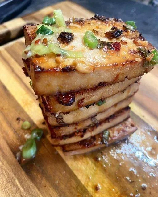 Vegan Miso Garlic Baked Tofu