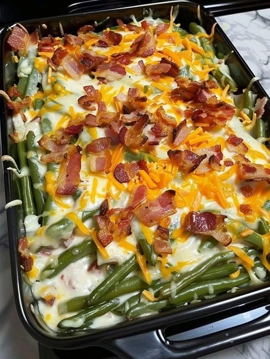 Keto Green Beans & Bacon Casserole