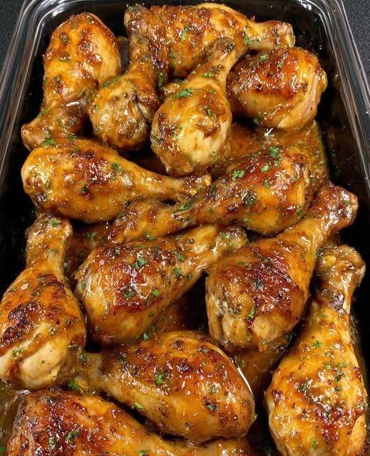 Baked Chicken Drumsticks with Honey Garlic Glaze