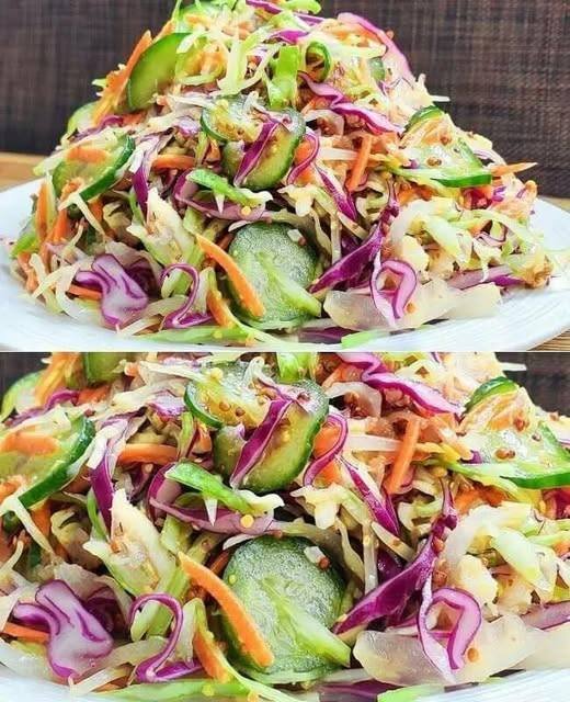 Crisp Cabbage & Cucumber Salad (Keto)