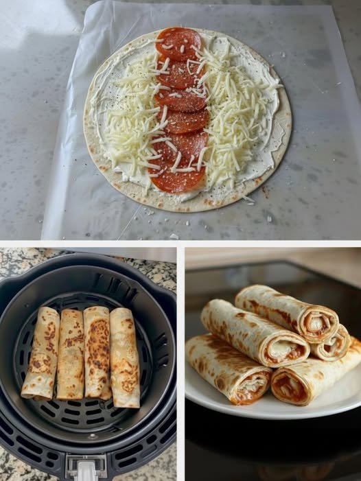 Keto Pepperoni Mozzarella Air Fryer Wraps