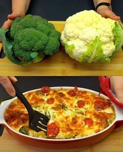🥦🧀 Broccoli–Cauliflower Cheesy Bake (High-Protein)