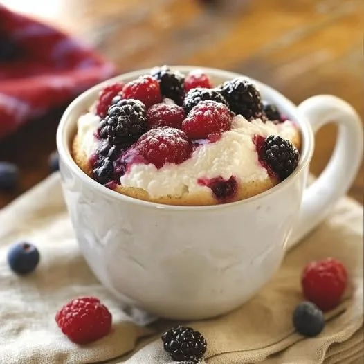 🍓🫐 Keto Berry Mug Cake (Low-Carb)