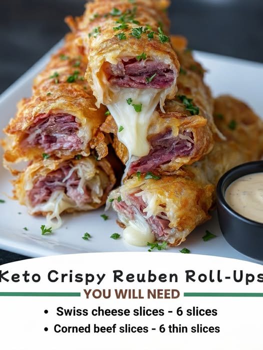 Keto Crispy Reuben Roll-Ups