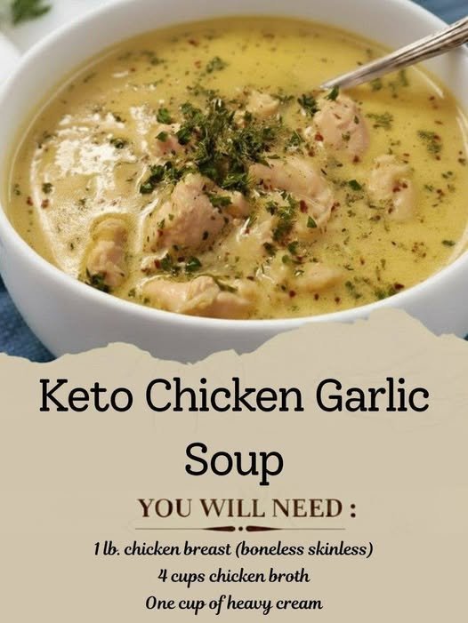 Keto Chicken Garlic Soup (Creamy, Low-Carb & Comforting)