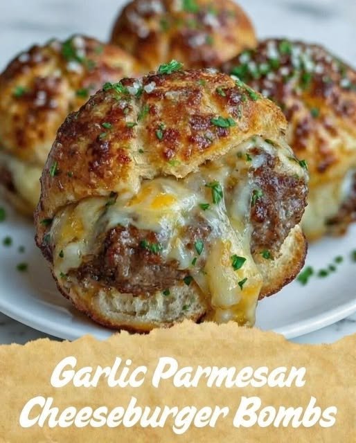 Keto Garlic Parmesan Cheeseburger Bombs