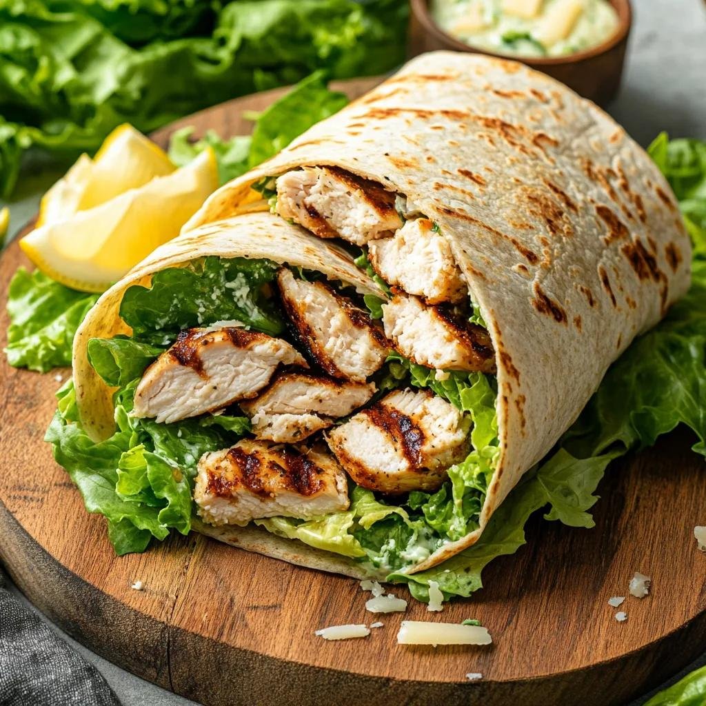High-Protein Chicken Caesar Wrap