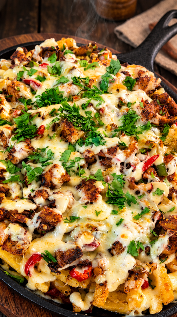 High Protein Chicken Fajita Loaded Fries