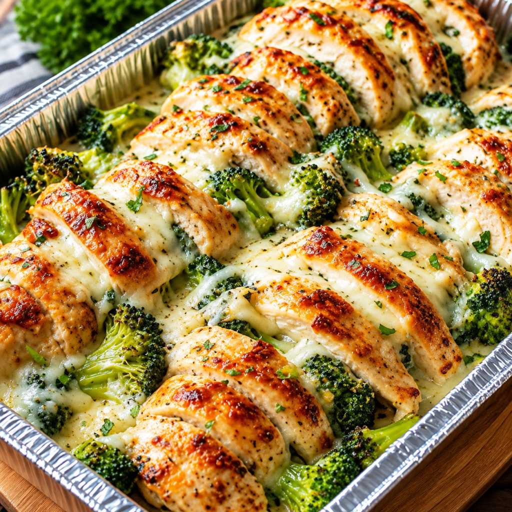 High Protein Chicken Broccoli Bake – Creamy, Cheesy & Comforting with Tender Chicken and Fresh Broccoli